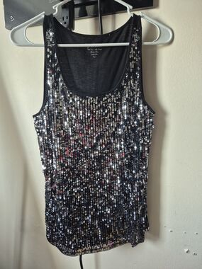 Chico's Black Sequin Tank Top